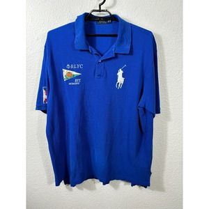 Polo Ralph Lauren Men’s RLYC Shirt 3XLT Big Pony Short Sleeve Blue Collared